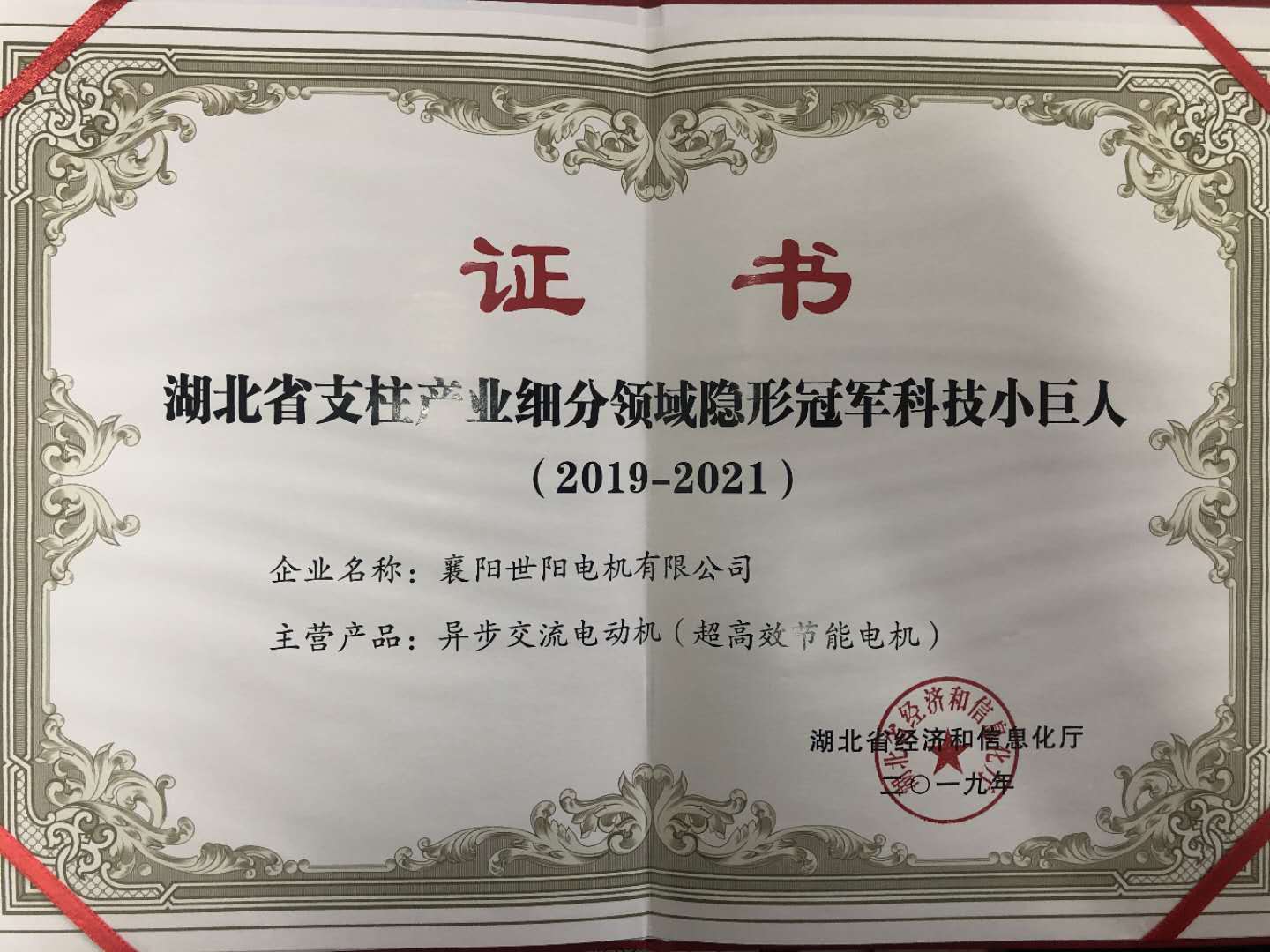 湖北省支柱產(chǎn)業(yè)細分領域隱形冠軍科技小巨人